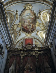 Imposition of the Chasuble to St Ildefonso painting attributed to Francisco Bayeu that is in th…