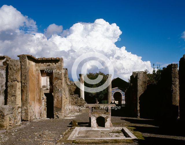 Impluvium of Roman house, Pompeii, Campania, Italy, 2002. Creator: LTL.