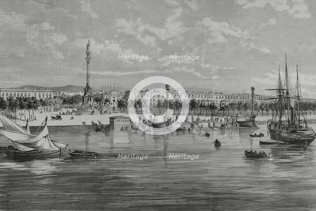 Improvements of the city, Barcelona, Catalonia, Spain, 1883.  Creators: José Riudavets, Eugenio Vela.