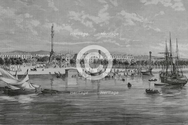 Improvements of the city, Barcelona, Catalonia, Spain, 1883.  Creators: José Riudavets, Eugenio Vela.