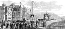 Improvements on the Kentish coast: Prince of Wales opening Hythe Marine Parade and Embankment, 1881. Creator: Unknown