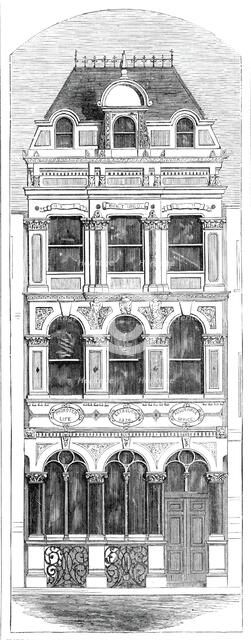Improved street architecture - the Promoter Life Assurance Office, Fleet-Street, 1860. Creator: Unknown.