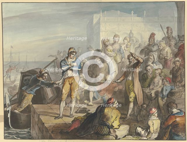 Improviser in the Piazzetta in Venice, c1790s. Creator: Johann Heinrich Ramberg.