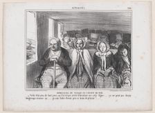 Impressions de Voyage en Chemin de Fer, from Actualités, published in Le Chari..., November 9, 1855. Creator: Honore Daumier