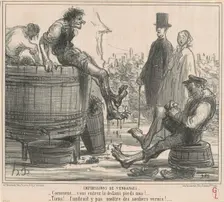 Impressions de vendages, 19th century. Creator: Honore Daumier
