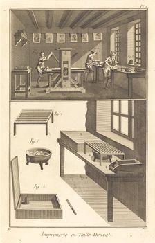 Imprimerie en Taille Douce: pl. I, 1771/1779. Creator: Unknown