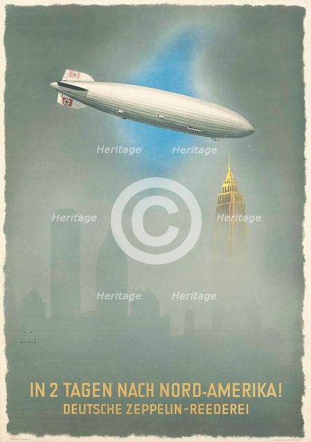 In 2 Days to North America! Deutsche Zeppelin-Reederei, c1936. Creator: Wiertz, Jupp (1888-1939).