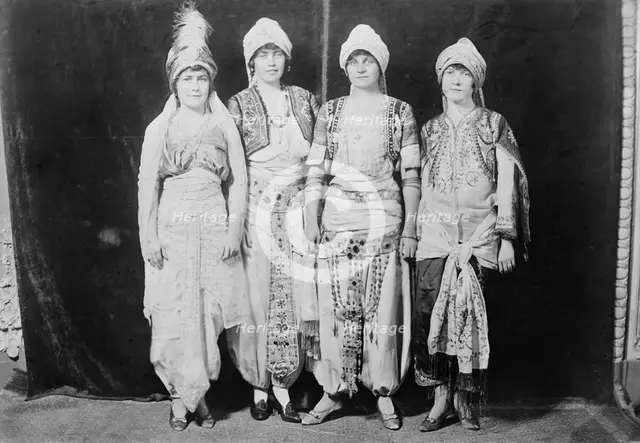 In costume: Ruth Deming, Helen Watson, Dorothy Thurston, Kathleen Dunn, between c1915 and c1920. Creator: Bain News Service.