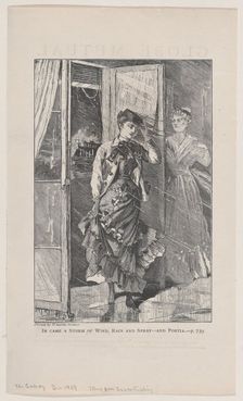 In Came a Storm of Wind, Rain and Spray - and Portia (The Galaxy, An Illustrated ..., December 1869. Creator: Unknown