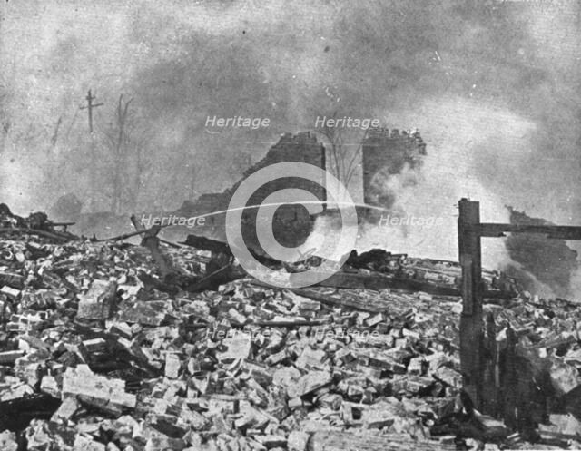 In Canada: The Halifax Explosion The mills of Gurney finish burning, 1917. Creator: Unknown.