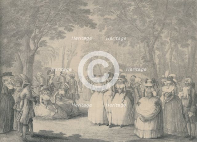 'In Carlton House Gardens', 1760-1820, (1920). Artist: William Dickinson.
