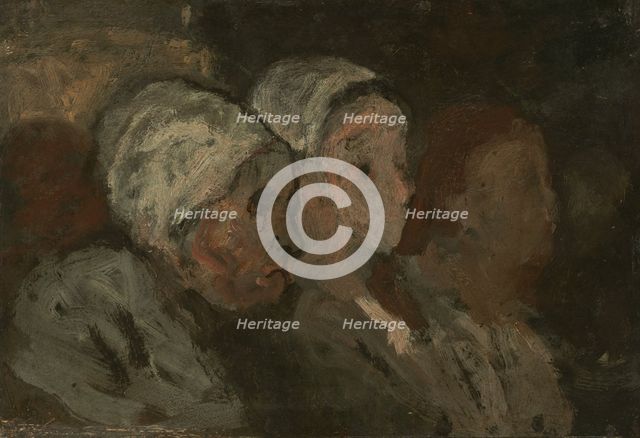 In Church, 1855/1857. Creator: Honore Daumier.