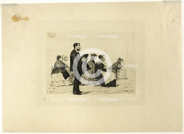 In church, 1875. Creator: Antonio Piccinni.