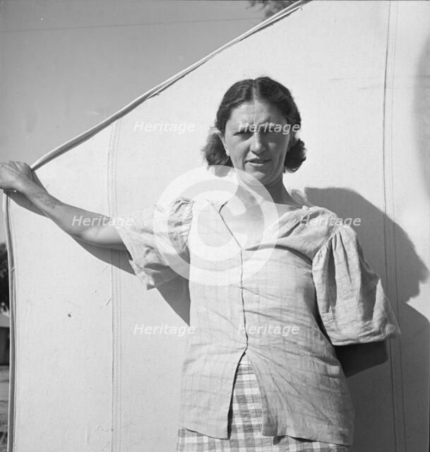 In a carrot pickers' camp, Imperial Valley, California, 1939. Creator: Dorothea Lange.