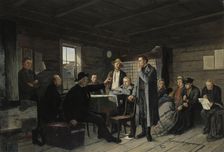 In a Courtroom Waiting Room, 1880. Creator: Sigfrid August Keinanen