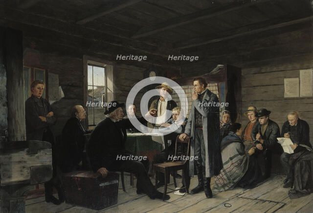 In a Courtroom Waiting Room, 1880. Creator: Sigfrid August Keinanen.