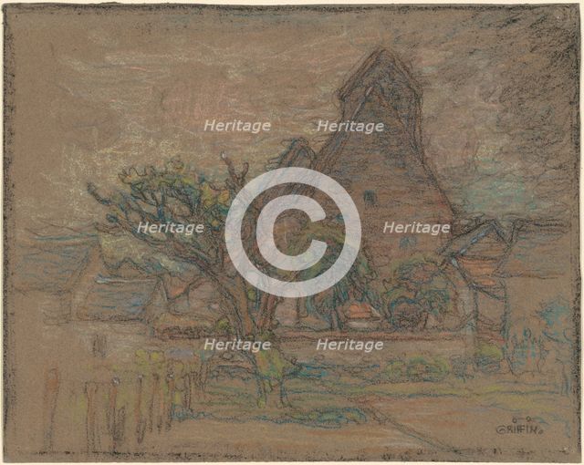 In a French Village, 1920-1923. Creator: Walter Griffin.
