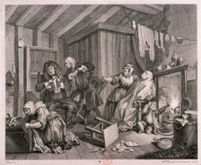 In a high saliuation [sic] at the point of death plate V of The Harlot's Progress, 1732. Artist: William Hogarth