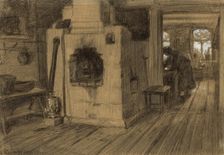 In a Hut on the Outskirts of Irkutsk, 1904. Creator: Boris Vasilievich Smirnov