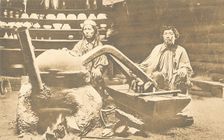 In a Kachin yurt. While preparing "araga" (wine), 1904-1917. Creator: Unknown