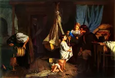 In a Peasant's Room 1870, (1965). Creator: Alexei Ivanovich Korzukhin