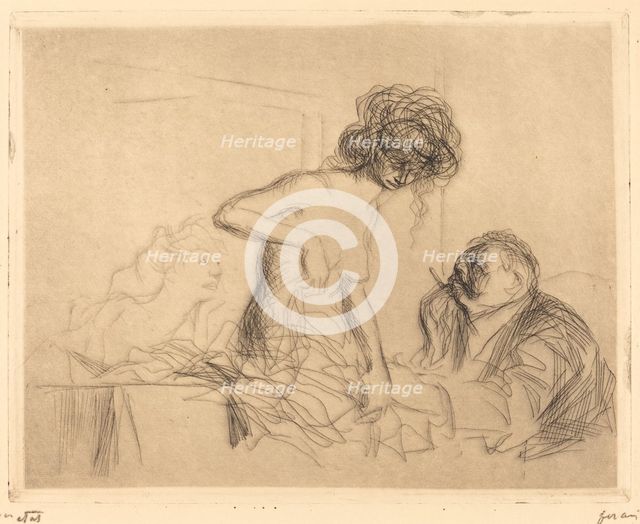 In a Private Room (first plate), 1909. Creator: Jean Louis Forain.
