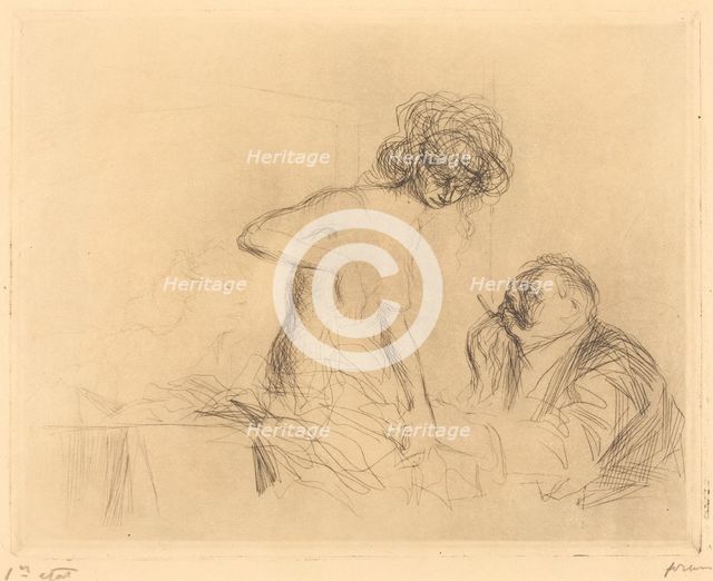 In a Private Room (first plate), 1909. Creator: Jean Louis Forain.
