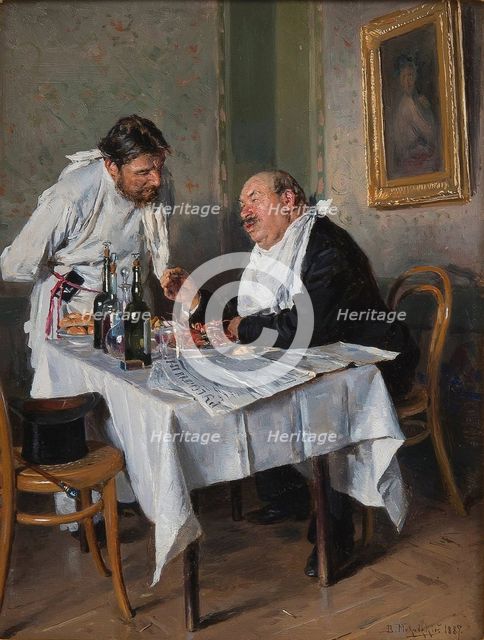 In a restaurant, 1887. Artist: Makovsky, Vladimir Yegorovich (1846-1920)