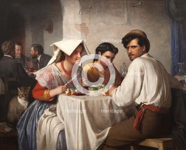 In a Roman Osteria, 1866. Creator: Carl Bloch.