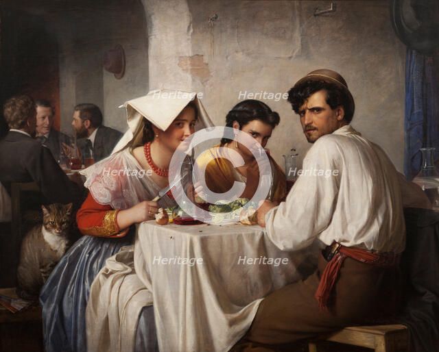 In a Roman Osteria, 1866. Artist: Bloch, Carl (1834-1890)