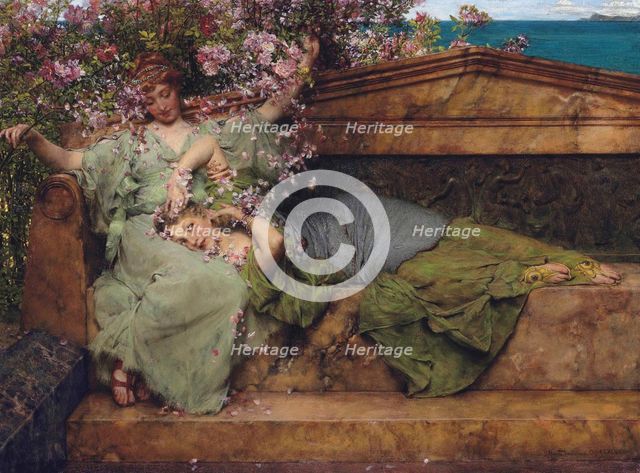 In a rose garden, 1890.