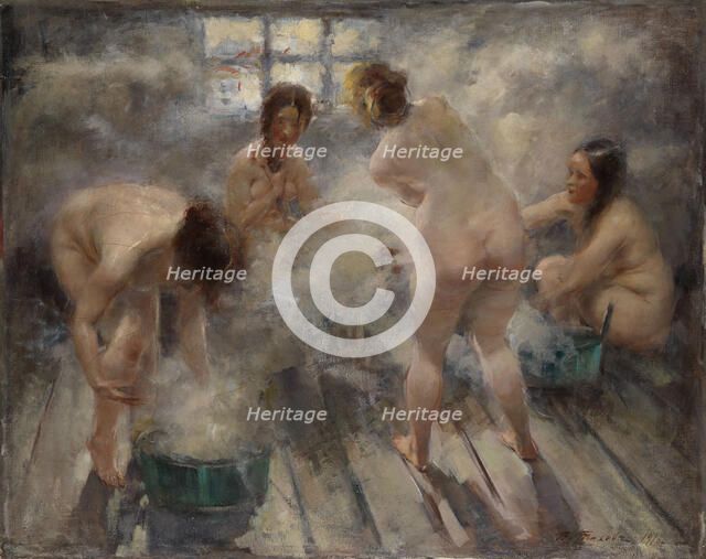 In a Russian Banya, 1916. Artist: Tikhov, Vitali Gavrilovich (1876-1939)