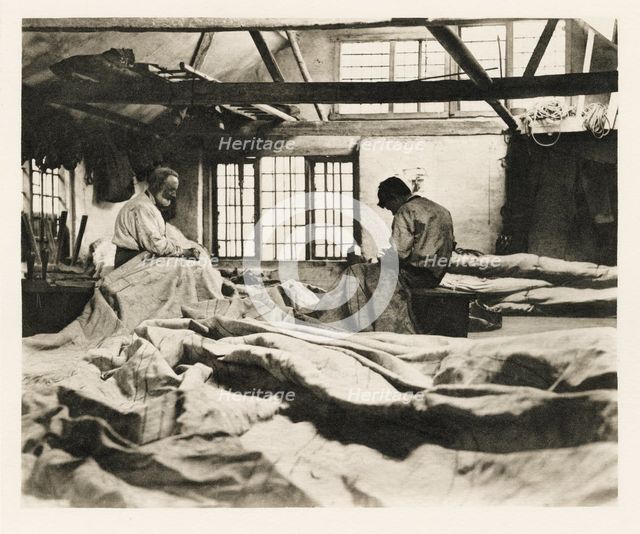 In a Sail-Loft, 1887. Creators: Peter Henry Emerson, Walter L. Colls.