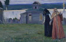 In a secluded monastery (Sisters), 1915. Creator: Nesterov, Mikhail Vasilyevich (1862-1942)