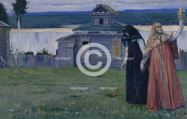 In a secluded monastery (Sisters), 1915. Creator: Nesterov, Mikhail Vasilyevich (1862-1942).