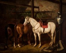 In a Stable, c1868. Creator: Jozef Brodowski