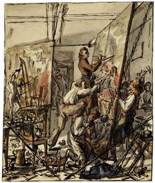 In an Artist's Studio 1820s. Artist: Anon