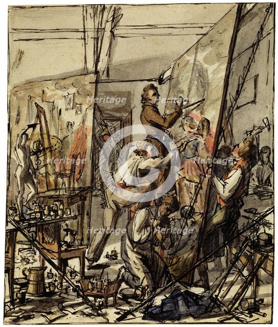 'In an Artist's Studio', 1820s. Artist: Anon