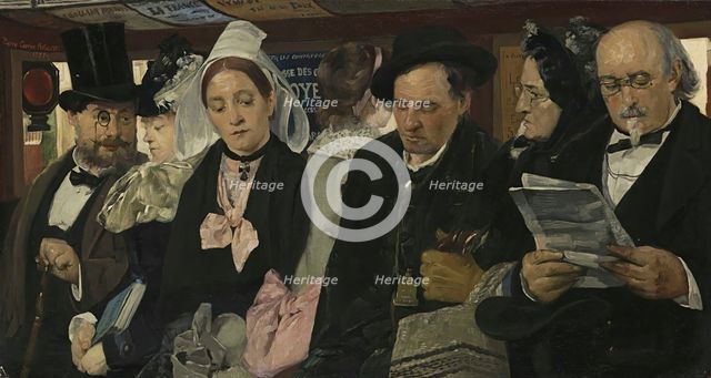 In an Omnibus, 1877. Creator: Carrière-Belleuse, Pierre (1851-1933).