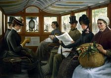 In an Omnibus, 1885. Creator: Delondre, Maurice (active 1880s)
