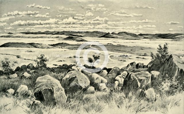 'In Beleaguered Ladysmith - Watching for Buller from Observation Hill', 1900. Creator: Melton Prior.