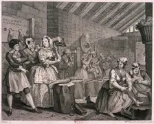 In Bridewell beating hemp plate IV of The Harlot's Progress, 1732. Artist: William Hogarth