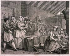 In Bridewell beating hemp plate IV of The Harlot's Progress, 1732. Artist: William Hogarth