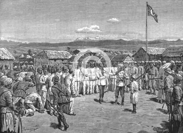 "In Darkest Africa" - Illustrations from Mr Stanley's Great Book, Stanley at Kavalli, 1890. Creator: Unknown.