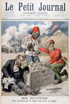 In Egypt: The Reserves of the Debt Going up in Smoke 1896. Artist: Henri Meyer