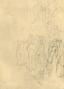 In Erwartung der Prozession mid-late 19th century, (c1924). Creator: Carl Spitzweg