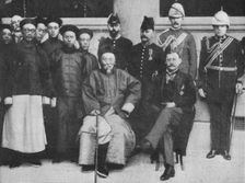 In Far Cathay - An interesting group at Hong Kong, taken before Li Hung went to Pekin 1900. Creator: Unknown