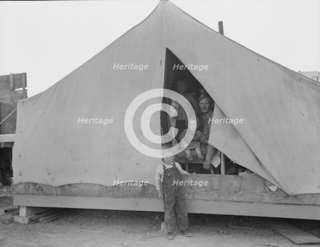 In Farm Security Administration (FSA) migratory labor camp, Brawley, Imperial Valley, 1939. Creator: Dorothea Lange.