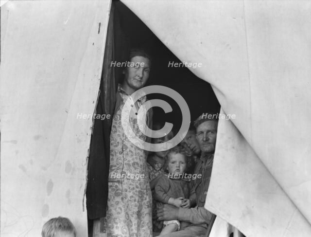 In Farm Security Administration (FSA) migratory labor camp, Brawley, Imperial Valley, 1939. Creator: Dorothea Lange.