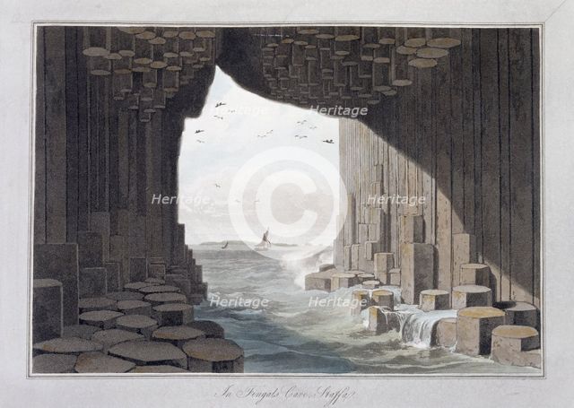 In Fingal's Cave, Staffa, Scotland, 1829. Creator: William Daniell.